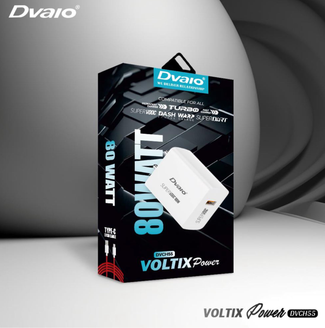 Dvaio 80W Supervooc Charger with Type-C Cable