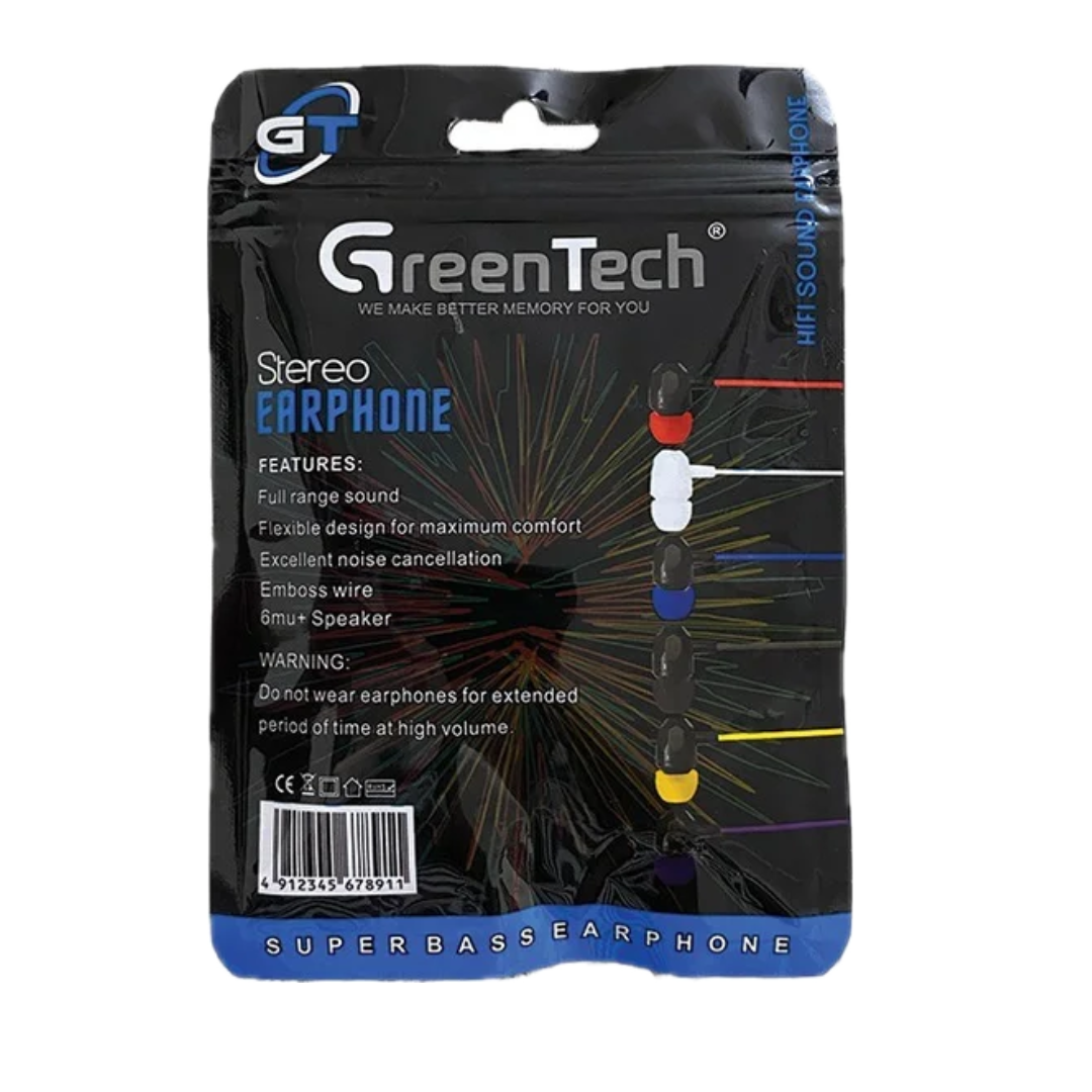 Greentech GT-251 Pouch Earphone (Mix Colors)