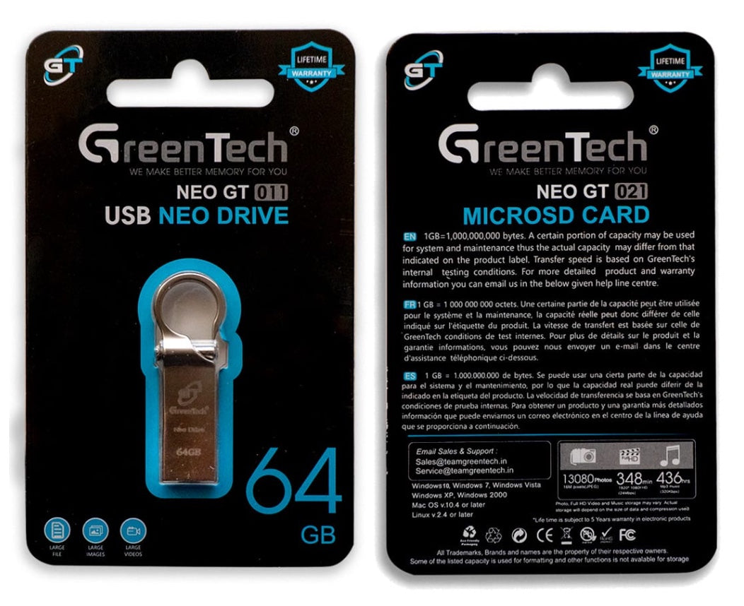 GreenTech Metal Pendrive Neo GT-011 (5 Year Warranty)