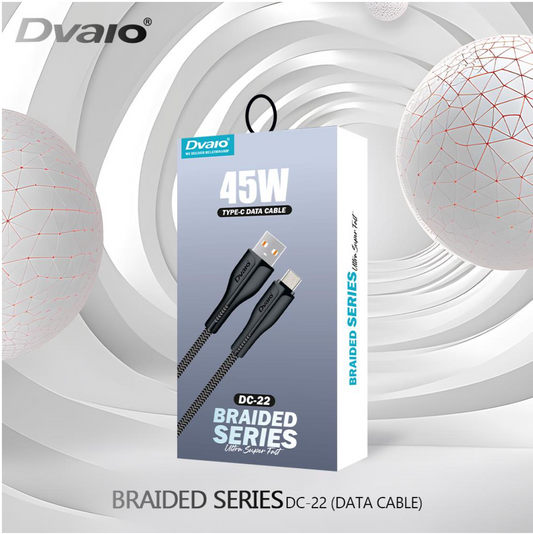 Dvaio DC-22 45W Type C Braided Data Cable