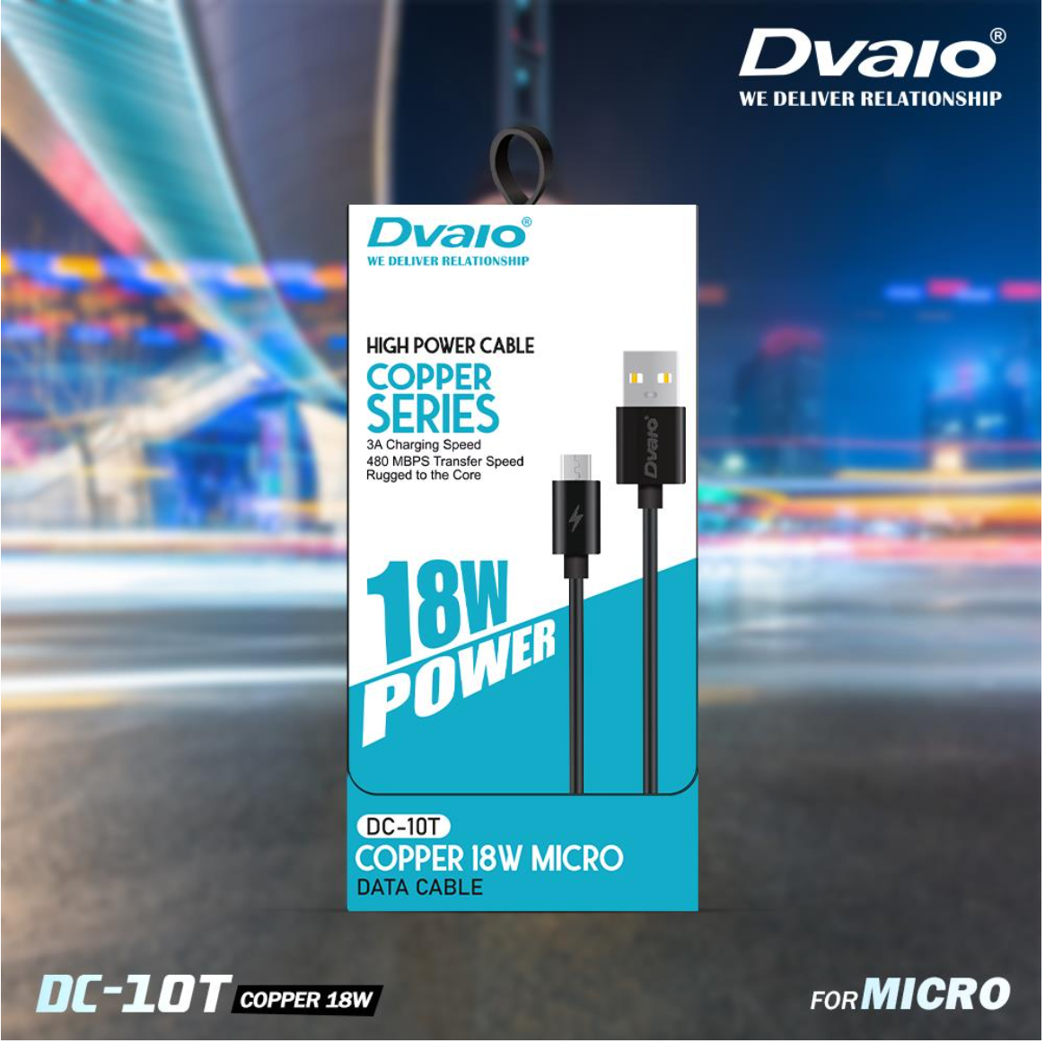 Dvaio DC-10T  18W Micro USB cable