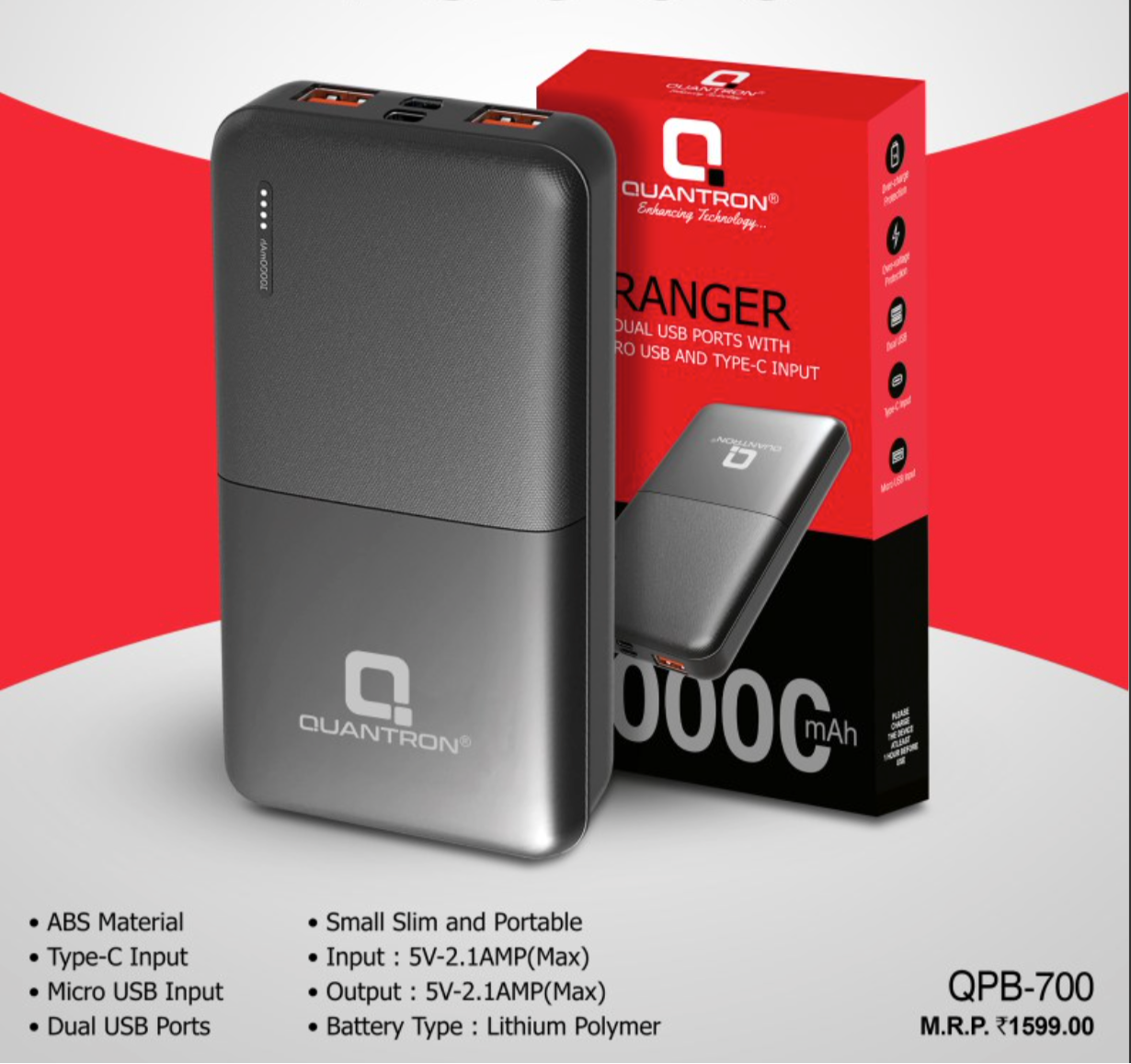 Quantron 10000mAH Powerbank