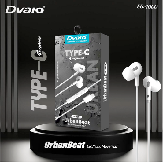 Dvaio Type-C Handsfree with Pro earbuds (Black/White)