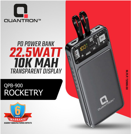 Quantron 10000mAh 22.5W Transparent display powerbank