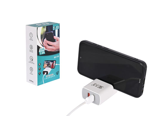 SE.13 S-170 3.8A Dual USB charger with Stand-Micro