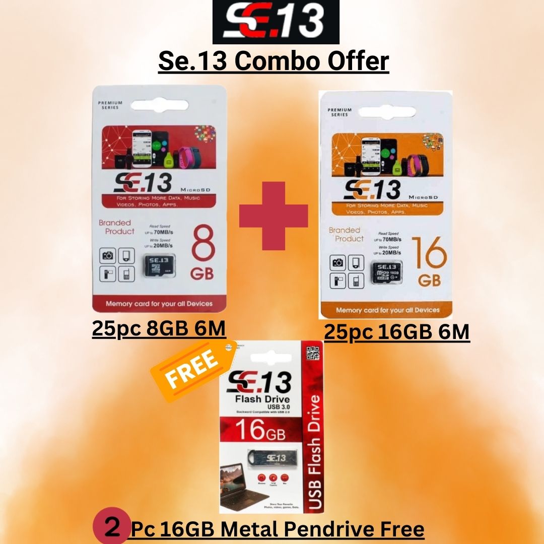 Se.13 8+16 GB Memory card combo-16GB Pendrive free