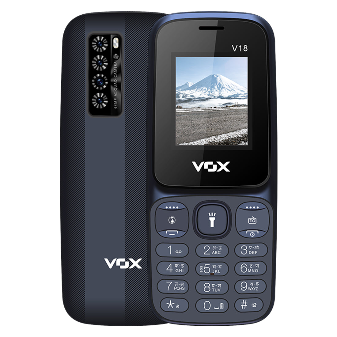 VOX V-18 |1.8"Inch |Dual Sim | Music Player | Video Player | FM, Torch Light | Bluetooth 1050 mAh Battery